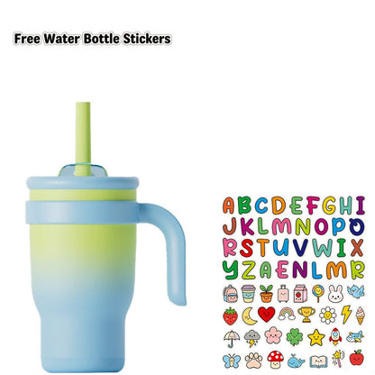 Insulated Tumbler 14oz Stainless Steel with Handle, Straw, Two-Way Lid and Ten Color Options