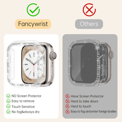 Boho Apple Watch Band 2-in-1 Bracelet & Protective Case for Women, Handmade Multilayer Wrap Strap with Glitter Bumper, Fits Apple Watch 38/40/41/42/44/45mm Series 9 8 7 6 5 4 3 2 1 SE – Sky Blue Pink Gold