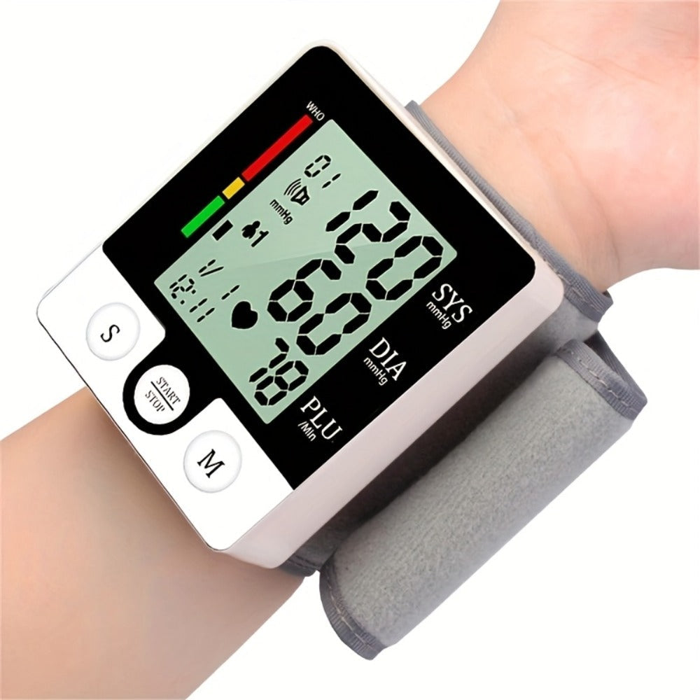 Wrist Blood Pressure Monitor Rechargeable - Digital BP Monitor with Large LCD, Voice Broadcast, 2×99 Memory & USB Charging