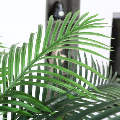 Artificial Palm Tree Outdoor 8FT & 10FT – Large UV Resistant Faux Tropical Palm Plant with Cement Base, Realistic Fake Golden Cane Palm for Patio, Poolside, Balcony & Indoor Home Office Decor