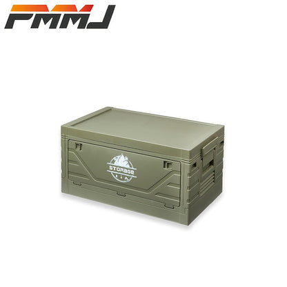 Outdoor Storage Box with Foldable Lid Table, Army Green