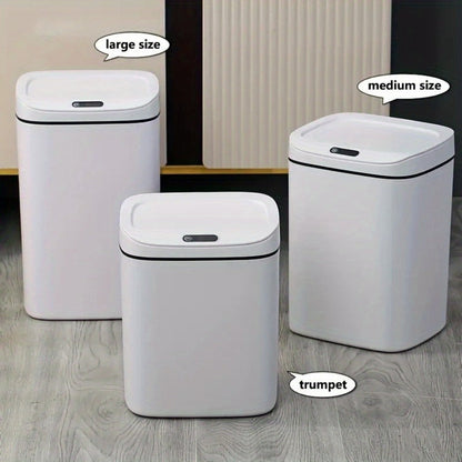 Motion-Activated Touchless Trash Can with Lid – Smart Sensor Waste Bin for Kitchen, Bathroom, Office & Home, Minimalist Rectangular Design, Battery Powered, 3-4 Gallon
