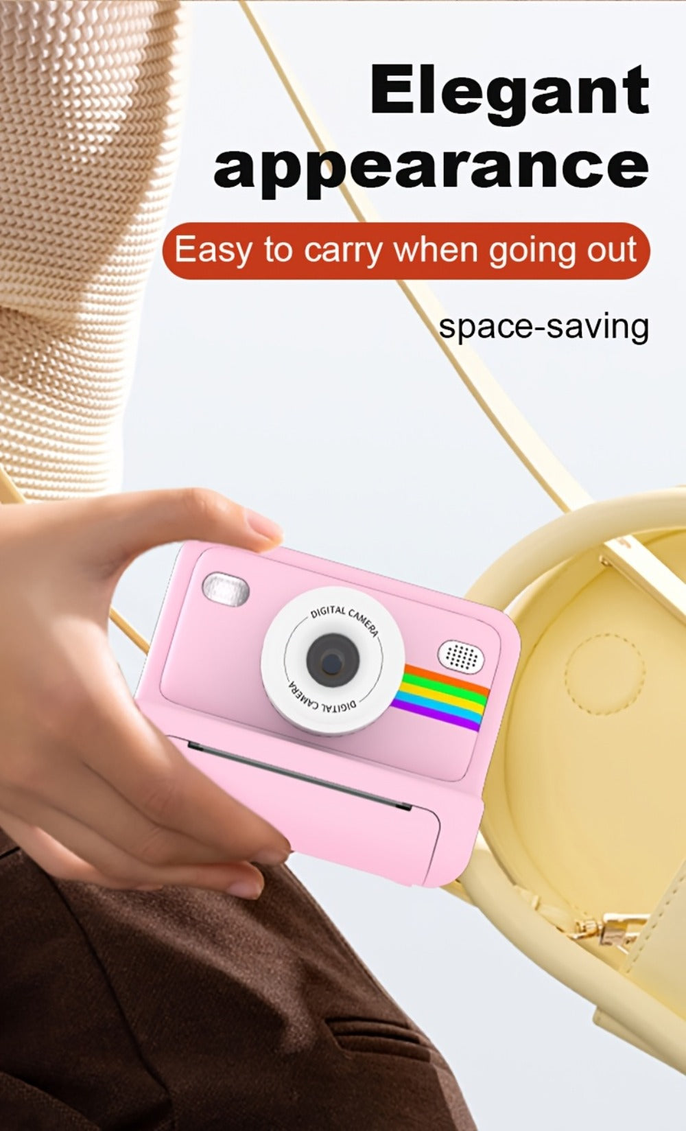 Instant Print Digital Camera with 1-Second Photo Printing | 1080P HD Screen, Selfie & Video Camera, 3 Rolls Paper Included | Portable Travel Camera Gift for Kids, Teens & Adults
