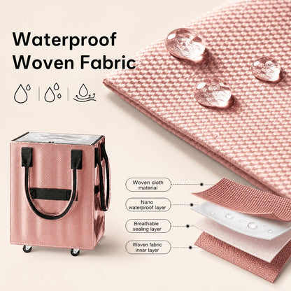 60 L Rolling Grocery Bag with Wheels in Black or Rose Gold for Shopping, Travel and Utility Use