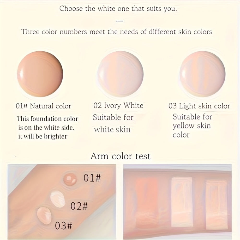 BB Cream Foundation and Setting Powder Set with Brush, Powder Puff and Three Source-Labeled Shades