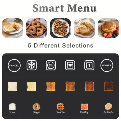 Long-Slot Four-Slice Toaster with Touch Screen, Six Shade Levels and Removable Slide-Out Crumb Tray