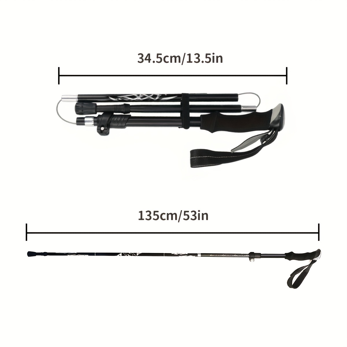 Aluminum Trekking Poles Set of 2 – Lightweight Quick-Lock Foldable Hiking Sticks with Ergonomic Non-Slip Grips, Rubber Tips & Carrying Case for Men & Women, Camping & Travel