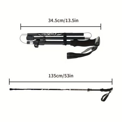 Aluminum Trekking Poles Set of 2 – Lightweight Quick-Lock Foldable Hiking Sticks with Ergonomic Non-Slip Grips, Rubber Tips & Carrying Case for Men & Women, Camping & Travel