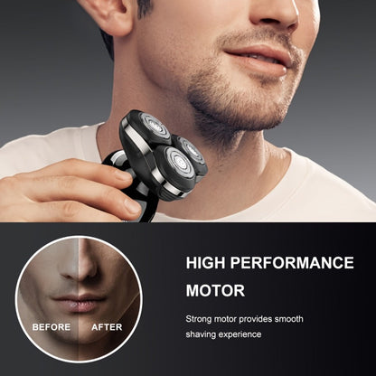 Black Three-Head Rotary Shaver with Digital Display in Standalone, Three-Piece or Four-Piece Sets
