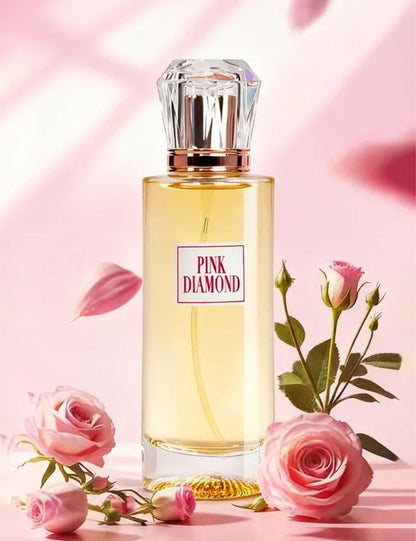 Women's Perfume Eau de Parfum Spray - Pink Diamond Long Lasting Floral Scent with Aldehyde Lily & Orange, Elegant Fragrance for Daily Wear & Special Occasions, 3.4 oz