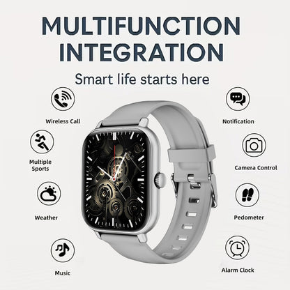 Couple's Set Smartwatch with Voice Assistant – Wireless Calling, Built-in Speaker, Music Control, Fitness Tracker – Matching His & Hers Gift Set Black Pink Silver – iPhone & Android Compatible