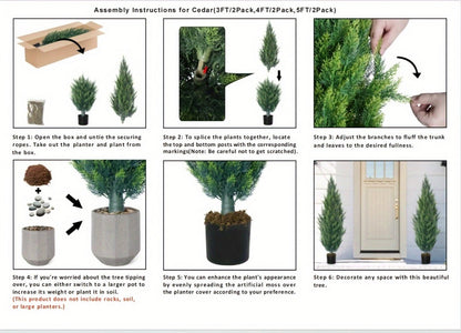 Artificial Cedar Topiary Trees in 2 or 3 Foot Heights with One- or Two-Piece Pack Checkouts