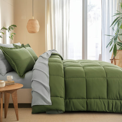 7 Piece Comforter Set Luxury Soft Fluffy Bedding All Season Bed in a Bag with Comforter Fitted Sheet Flat Sheet Pillowcases Hypoallergenic Breathable Easy Care Queen King Twin XL Full