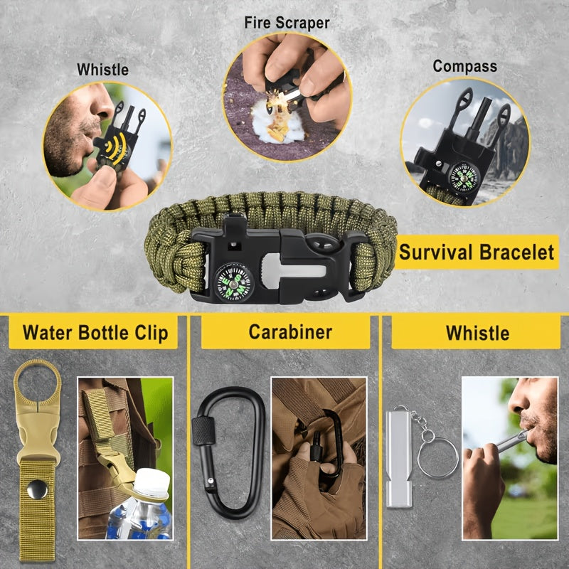 258-Piece Outdoor Tool and First Aid Supply Kit with Five Color-Labeled Molle Pouch Options