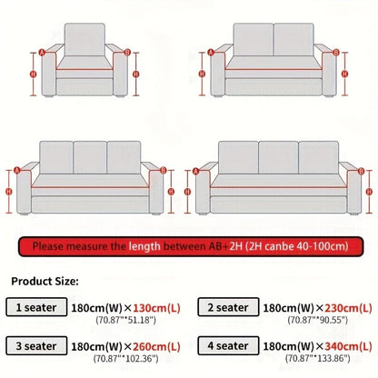 Chenille Jacquard Sofa Cover 300GSM - Pet Friendly Non-Slip Machine Washable All-Season Couch Slipcover for 1 2 3 4 Seater Living Room Bedroom Office, 2 Colors