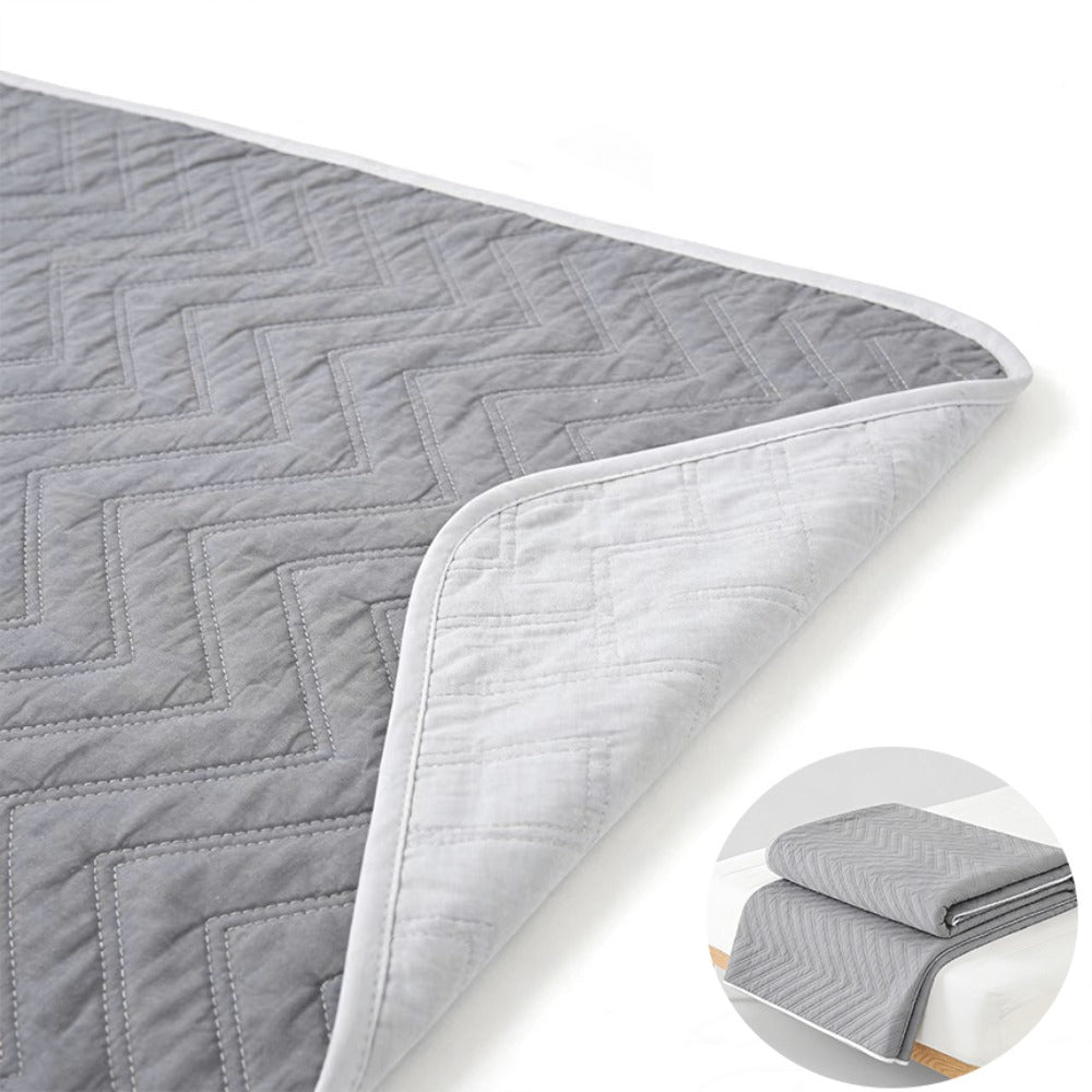 Gray Flat Mattress Protector Pad in Twin, Full, Queen or King Dimension-Labeled Checkout Options