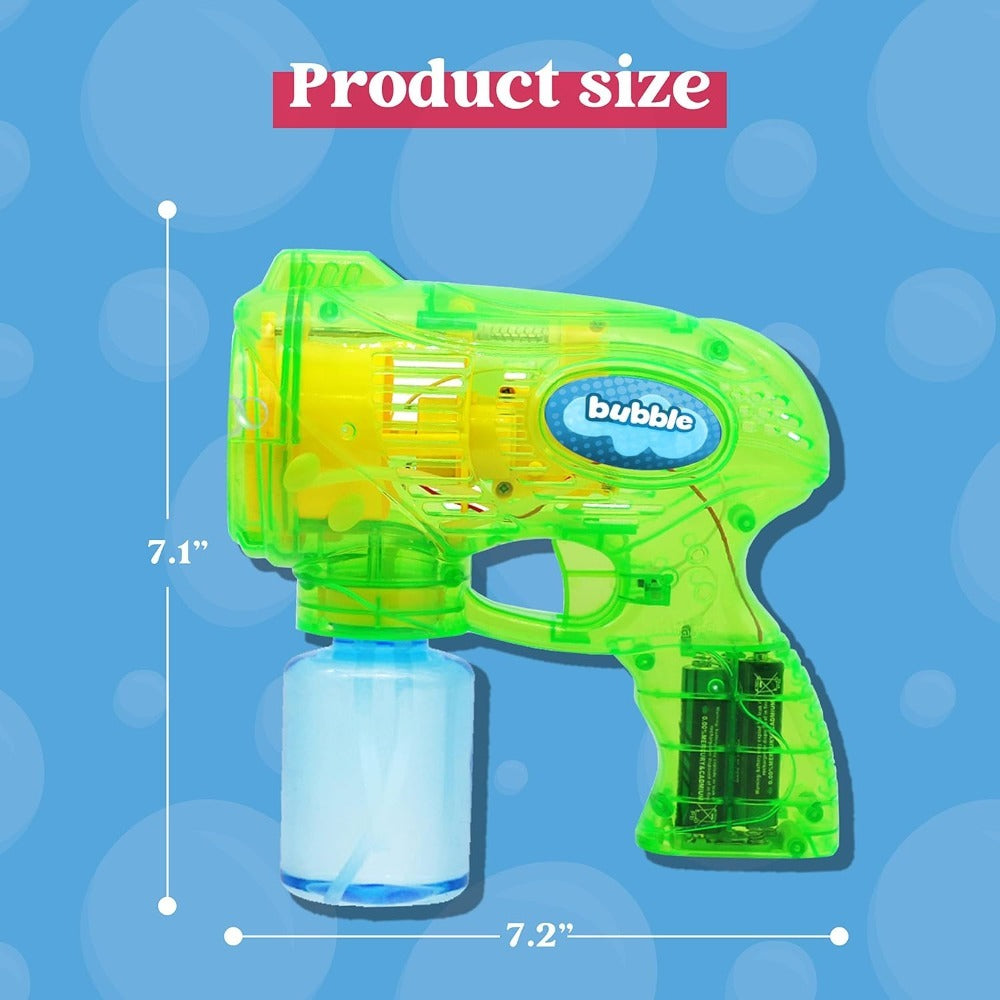 3-Pack Bubble Gun Blower with 3 Pre-Loaded Solution Refills – Hand-Powered, Color-Changing Bubbles, Ergonomic Grip, ASTM Safe, Kids Birthday Party Favor, Easter Egg Hunt, Summer Outdoor Indoor Play