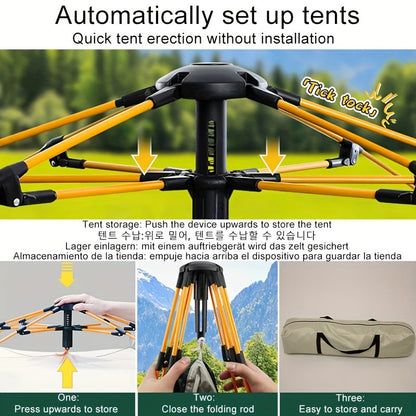 Family Camping Tent 4-6 Person Automatic Ventilated Sunshade Foldable