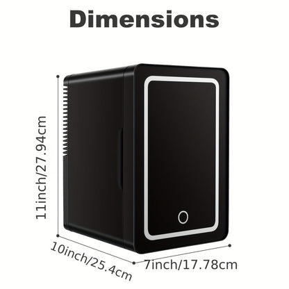 Mini Fridge 1.59 Gal 9-Can - AC/DC Portable Cooler & Heater, Silent Thermoelectric Refrigerator for Skincare, Drinks & Cosmetics, Bedroom, Office, Dorm, Desk, Car & Travel