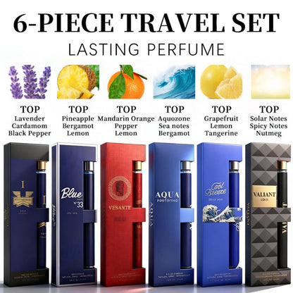 Eau de Toilette Six-Piece Men’s Fragrance Spray Set with 35ml Bottles in Mixed Color Boxes