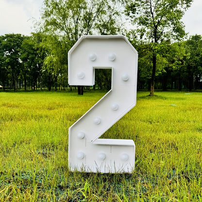 Party Decorations Three-Foot Freestanding Number Sign with Warm White LED Lights and Digits 0–9