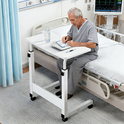 Adjustable Overbed Table with Rolling Frame and Eight Color Checkout Options from Retro to Deep Glacier