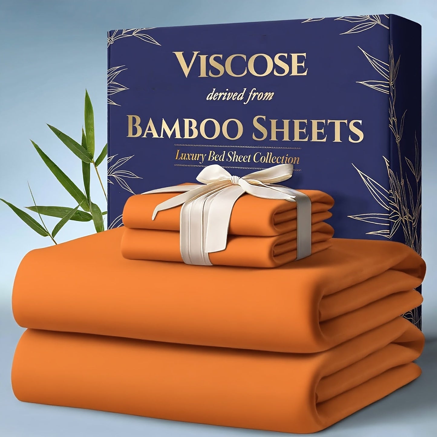 Bed Sheet Set Bamboo-Derived Fabric with Four Bed Sizes, Documented Sheet Dimensions and Thirteen Colors