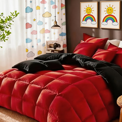 Seven-Piece Comforter Bed-in-a-Bag Set with Short-Plush Fabric, 12 Colors and Full, Queen or King Sizes