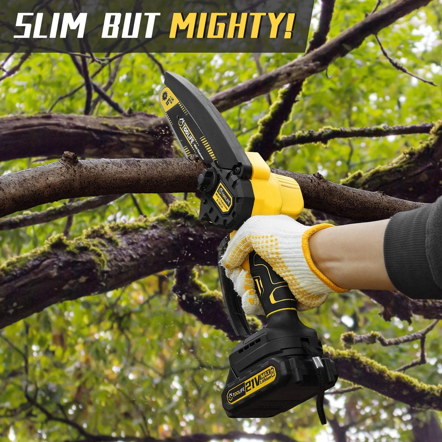 Mini Chainsaw Cordless | Handheld Electric Saw Tree Trimming Wood Cutting