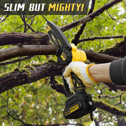 Mini Chainsaw Cordless | Handheld Electric Saw Tree Trimming Wood Cutting
