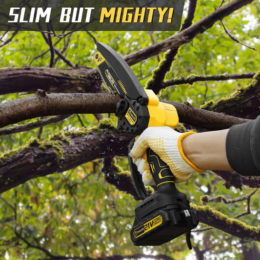 Mini Chainsaw Cordless | Handheld Electric Saw Tree Trimming Wood Cutting