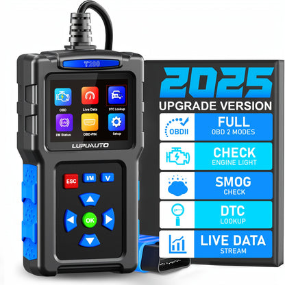 OBD2 Scanner Diagnostic Tool Plug and Play Read Clear Engine Codes Live Data I/M Readiness VIN Auto Detect 14 Languages for All OBDII Cars Since 1996 T200 T300