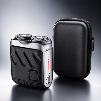 Mini Electric Shaver for Men – USB Rechargeable Double Blade Razor with Digital Display & Travel Case, Compact Portable Shaving Kit Gift for Men, Boyfriend, Father’s Day, Christmas
