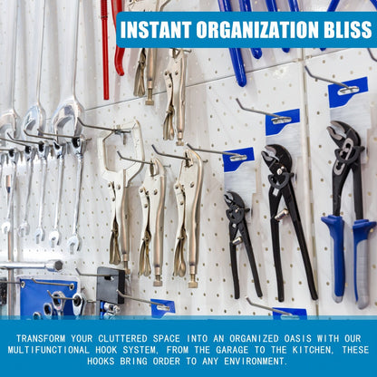 Stainless Steel Pegboard Hooks, 60-Piece Set with 2-Inch Single-Hole Design for 1-Inch-Spaced Tool Boards