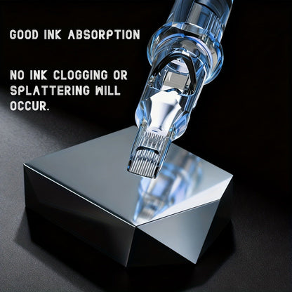 Round Magnum Tattoo Cartridge Needles 50pcs Mixed Size — 1205RM 1207RM 1209RM 1211RM 1215RM Individually Sealed Disposable, Smooth Shading & Blending for Artists & Beginners