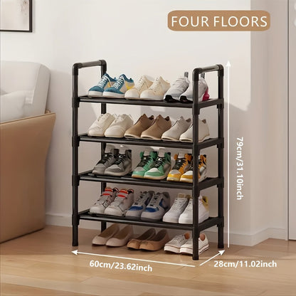 Black Multi-Tier Shoe Rack in 3 to 8-Tier Options, 23.62 Inch Wide for Entryways and Closets