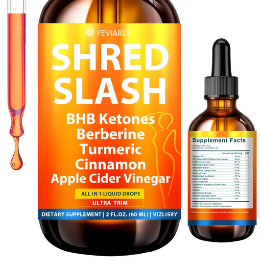 Lipo Slash 16-in-1 Weight Loss Liquid Drops for Women & Men with BHB Ketones Berberine Turmeric Apple Cider Vinegar Probiotics Cinnamon – Gut Health Curb Cravings Hunger Balance Orange Flavor