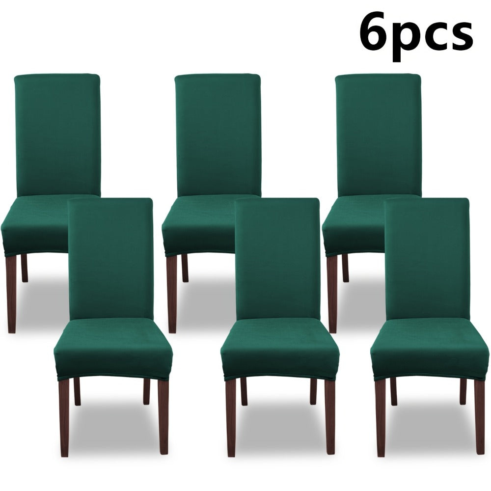 Chair Cover Set of 4 or 6 Stretch Milk-Fiber Dining Slipcovers in Eight Available Color Choices