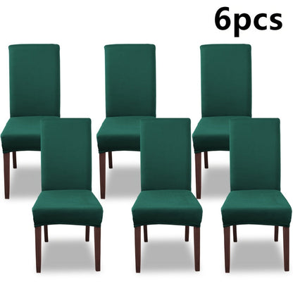 Chair Cover Set of 4 or 6 Stretch Milk-Fiber Dining Slipcovers in Eight Available Color Choices
