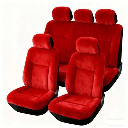 Car Seat Covers 5-Seat Plush Full-Wrap Set with Front and Rear Coverage in Seven Color Options