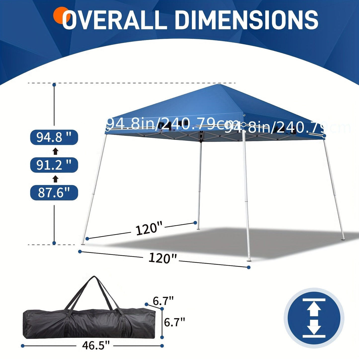 10-by-10-Foot Pop-Up Canopy Tent with Blue or White Standard and Thickened-Fabric Checkout Options