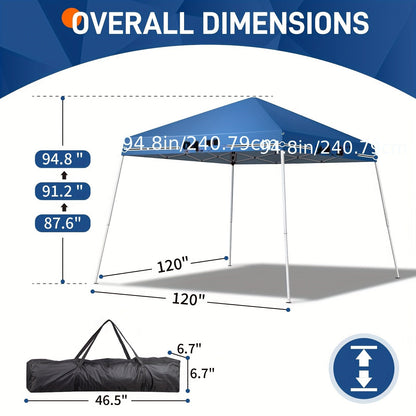 10-by-10-Foot Pop-Up Canopy Tent with Blue or White Standard and Thickened-Fabric Checkout Options