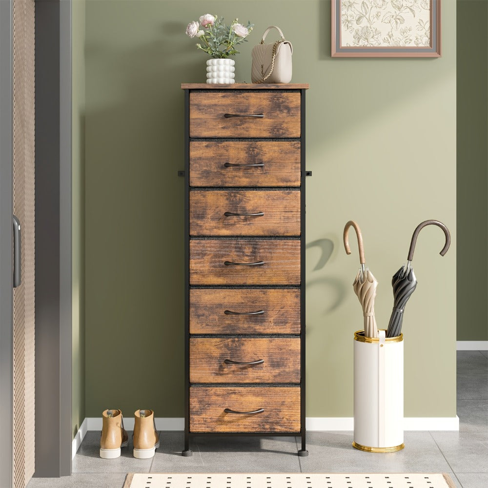Tall Dresser with Fabric Drawers Storage Organizer 41-47 Inch 6 Drawer Chest for Bedroom Closet Entryway Clothing Storage 6 Colors