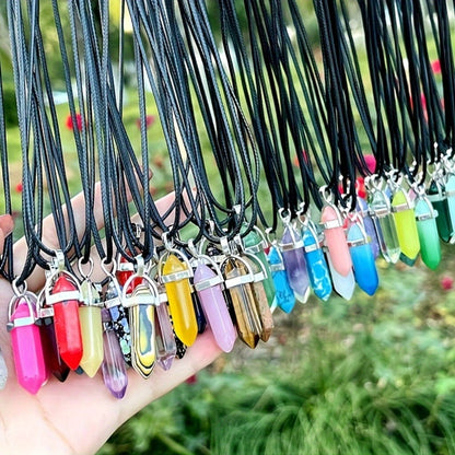 Pendant and Cord Jewelry Making Set with 30 Colored Point, Cross or Heart Pendants and 30 Black Necklaces