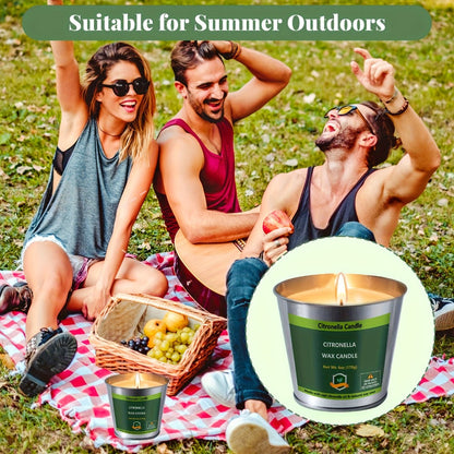 Citronella Candles Outdoor, 128 Hours Burning Mosquito Candle Set for Patio Garden Camping BBQ Party Yard Decor
