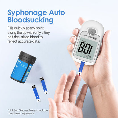 Diabetes Test Strips 100 Count – Compatible with G-425-1, G-425-2, G-425-3 Blood Glucose Monitors