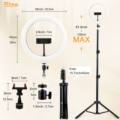 43-Inch Stand LED Ring Light with Phone Holder USB Powered Portable Circle Fill Light for Photography Video Recording Streaming Makeup Selfie Outdoor Studio Lighting