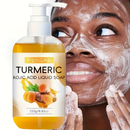 250 g Turmeric and Kojic Acid-Labeled Liquid Soap in Single Checkout Option for Face and Body Washing