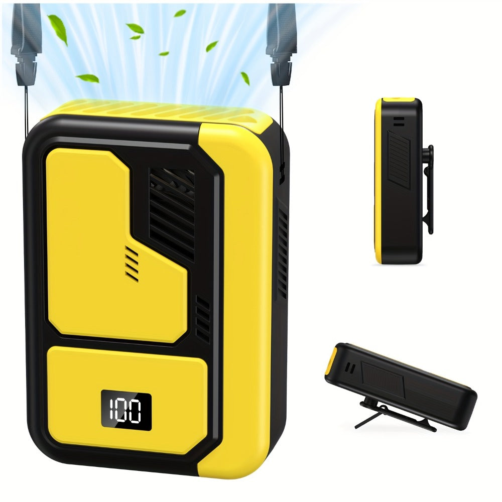 Portable Fan 3000mAh Three-Speed Desk, Neck and Waist Model with USB Charging and Three Color Options