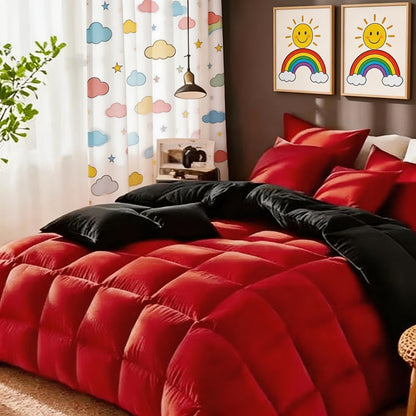 Seven-Piece Comforter Bed-in-a-Bag Set with Short-Plush Fabric, 12 Colors and Full, Queen or King Sizes
